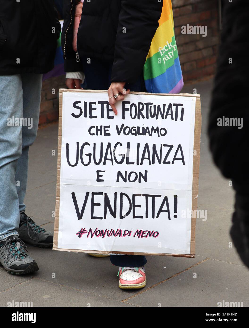 ROMA - OTTO MARZO 2025 MANIFESTAZIONE NON UNA DI MENO Foto Stock