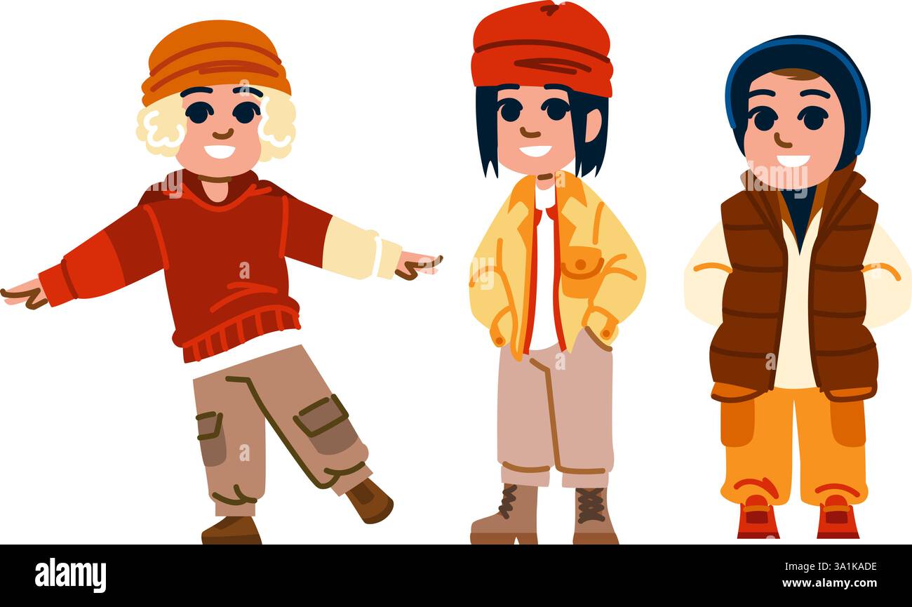 sciarpa ragazzo autunno vettoriale Illustrazione Vettoriale