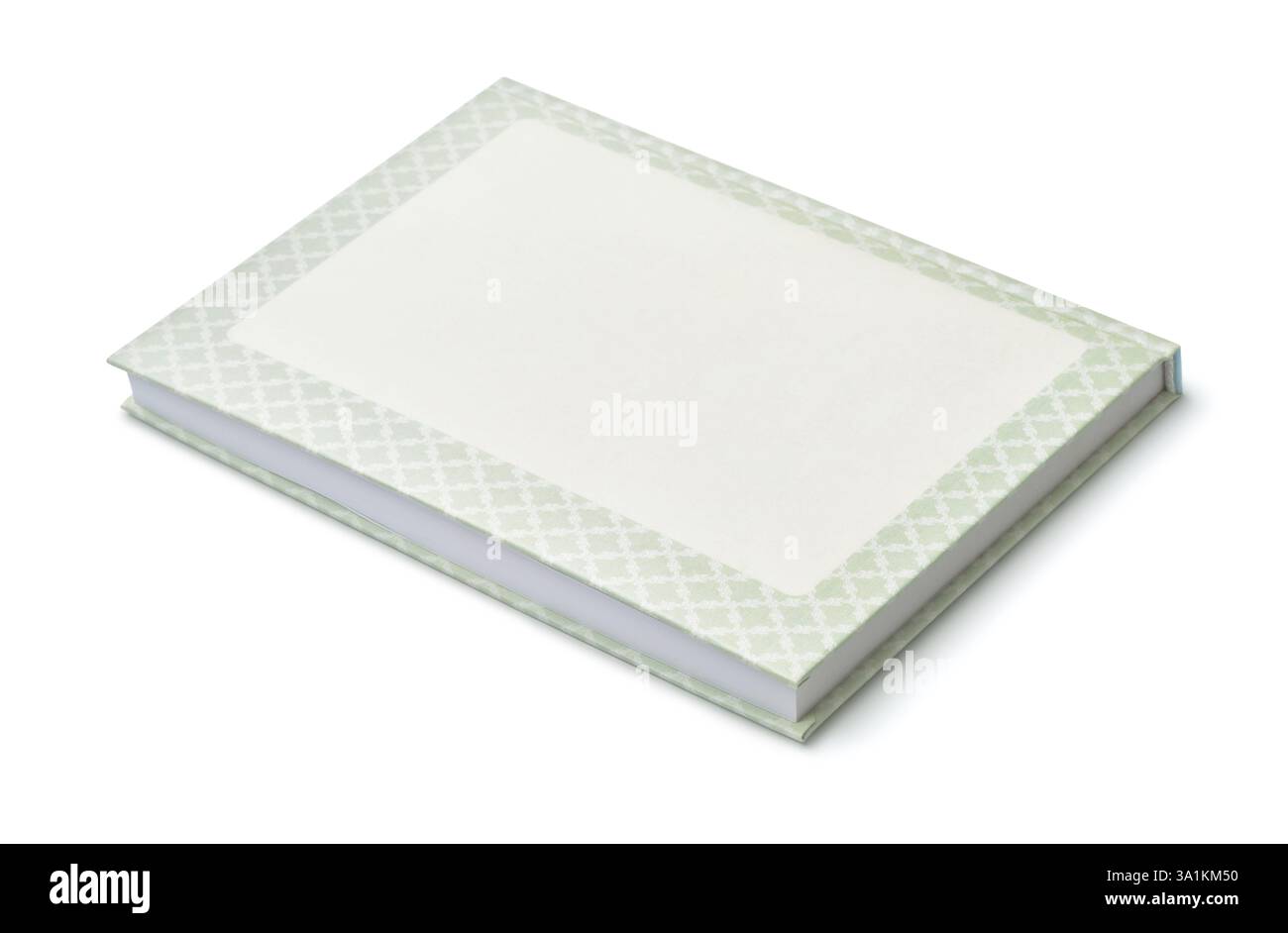 Libro di carta con copertina rigida vuoto isolato su bianco Foto Stock
