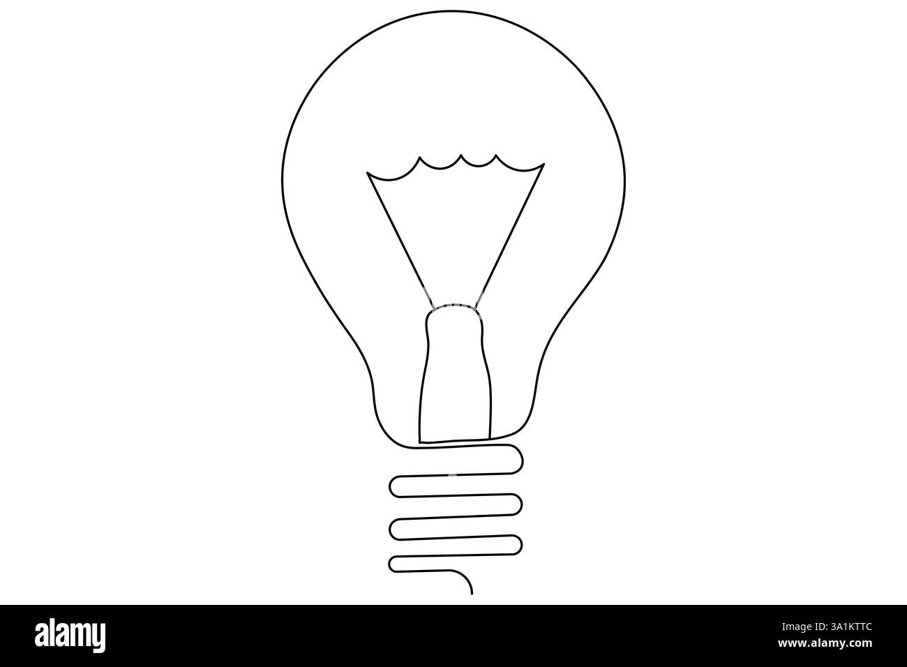 Lampada continua a una sola linea semplice con un vettore di contorno dell'icona a forma di cuore Illustrazione Vettoriale