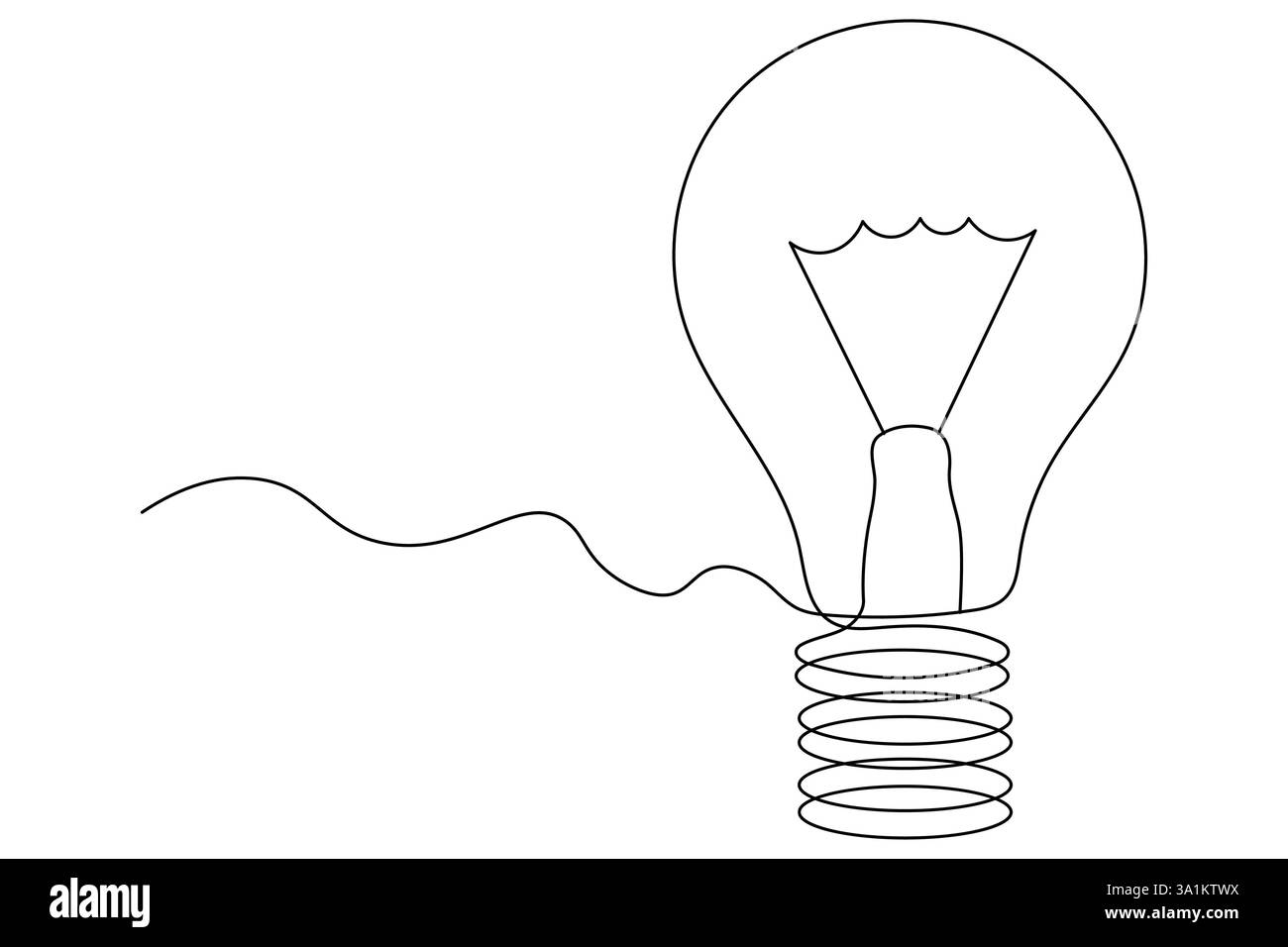 Lampada continua a una sola linea semplice con un vettore di contorno dell'icona a forma di cuore Illustrazione Vettoriale