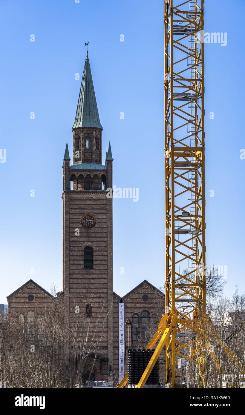 Cantiere Neue Nationalgalerie, Museo del XX secolo, Potsdamer Strasse, Berlino, Germania, Europa Foto Stock
