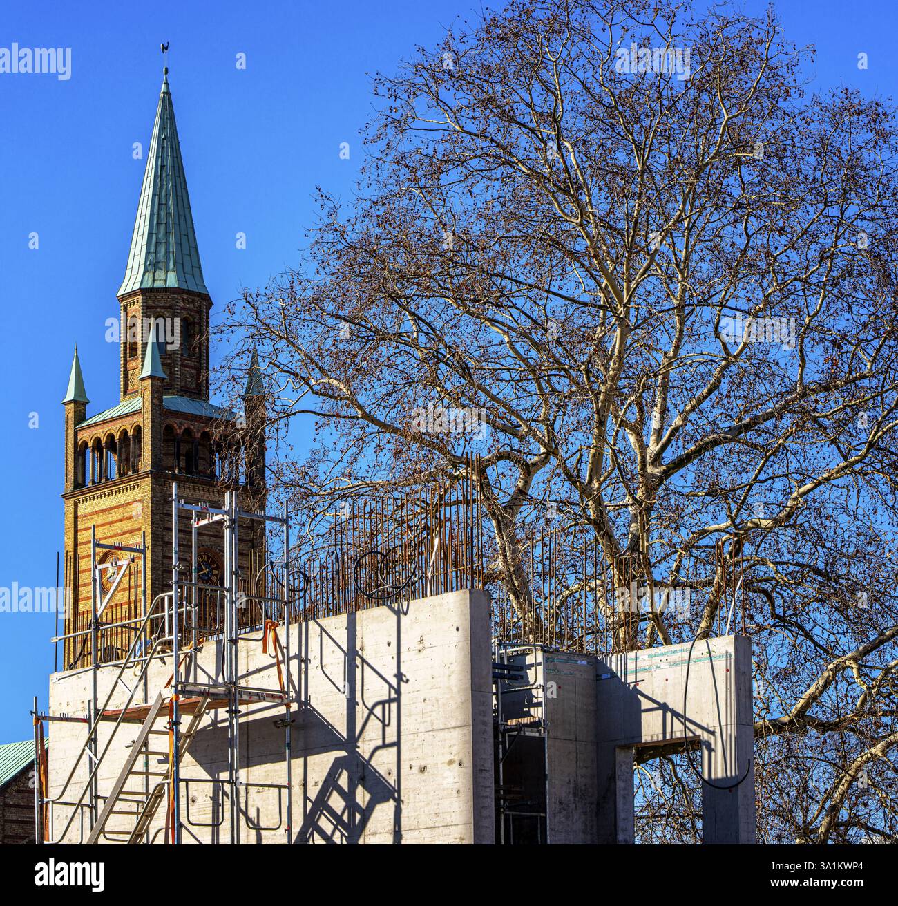 Cantiere Neue Nationalgalerie, Museo del XX secolo, Potsdamer Strasse, Berlino, Germania, Europa Foto Stock
