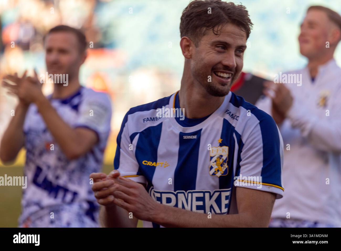 Gothenburg, Svezia. 9 marzo 2025. Ramon Pascal Lundqvist festeggia la vittoria dei quarti di finale in Coppa di calcio svedese tra IFK Gothenburg e Hammarby IF a Ullevi. Crediti: Per Ljung/Alamy Live News Foto Stock