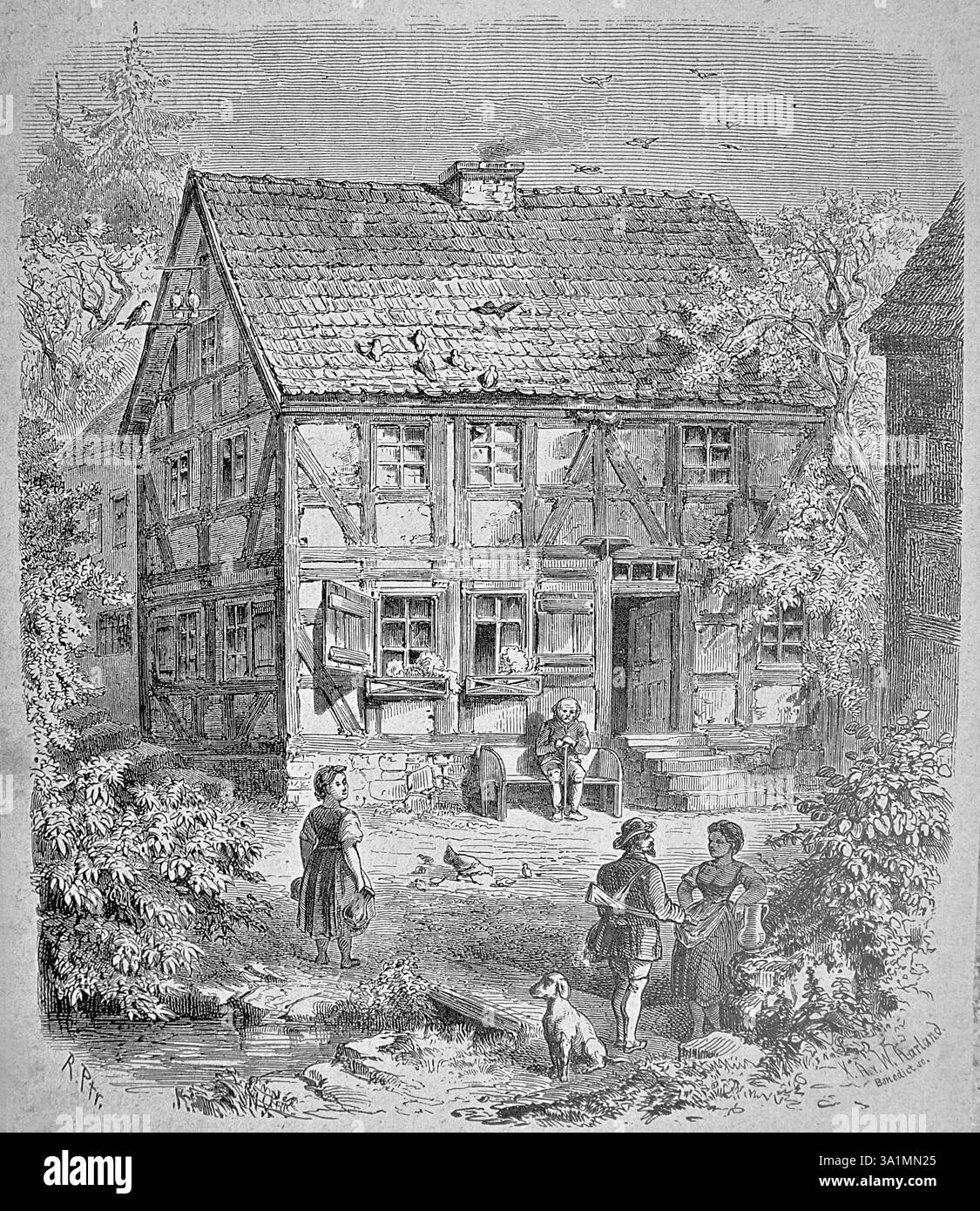 Illustrazione, agricoltura, coltivazione, all'aperto, agricoltore, fattoria, biologia, suolo, rappresentazione, giardino, giardinaggio, storia, illustrazione, fattoria, rame Foto Stock