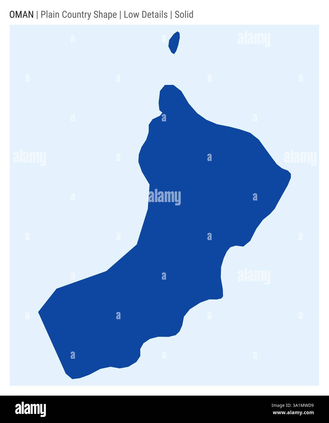 Mappa della campagna dell'Oman. Dettagli bassi. Stile solido. Forma dell'Oman. Illustrazione vettoriale. Illustrazione Vettoriale