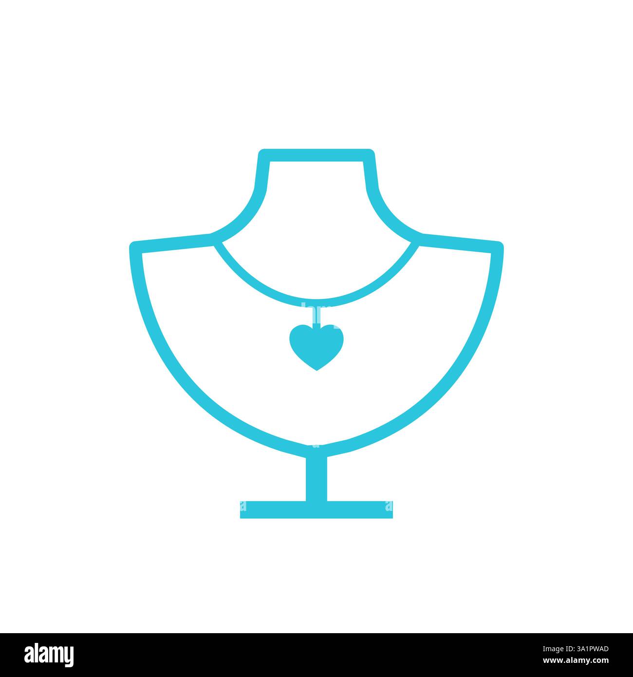 L'icona della collana. Isolato su bianco. Set di icone blu. Illustrazione Vettoriale