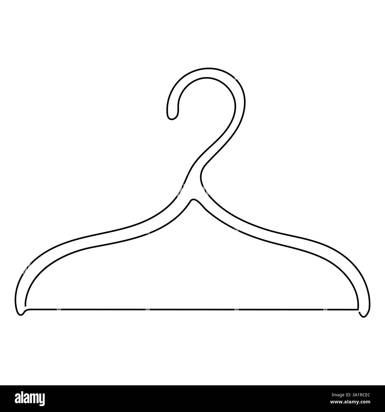 Disegno grafico a linea singola continuo dell'icona di appendiabiti delinea l'illustrazione vettoriale del doodle Illustrazione Vettoriale