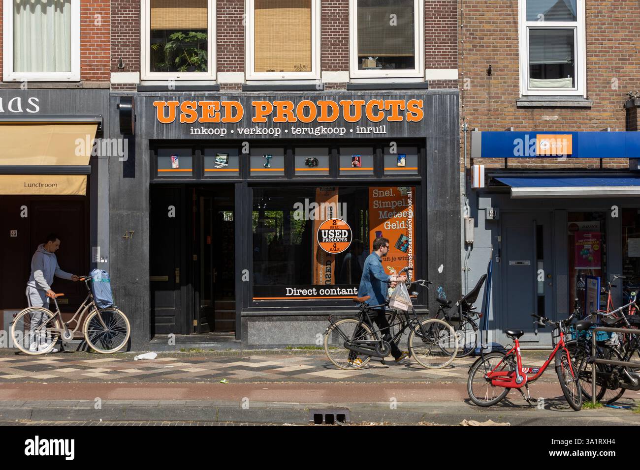 Logo del negozio di prodotti usati ad Amsterdam. È possibile accedere a prodotti usati per prodotti nuovi e usati. Foto Stock