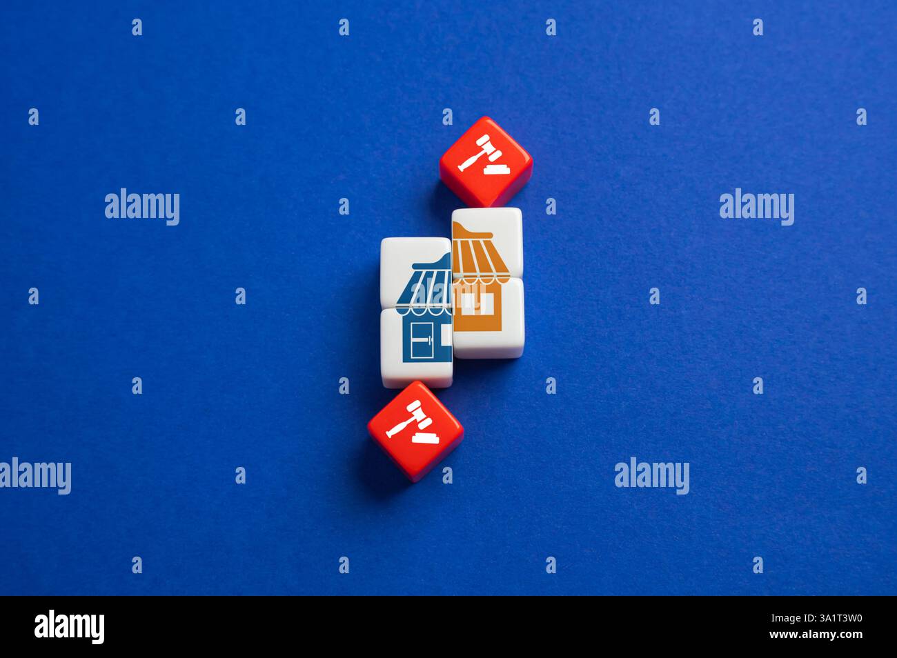 Separazione delle attività aziendali tramite contenzioso. Separazione delle risorse, controversie di proprietà e battaglie legali sugli interessi finanziari. Valutazione della proprietà, pro Foto Stock