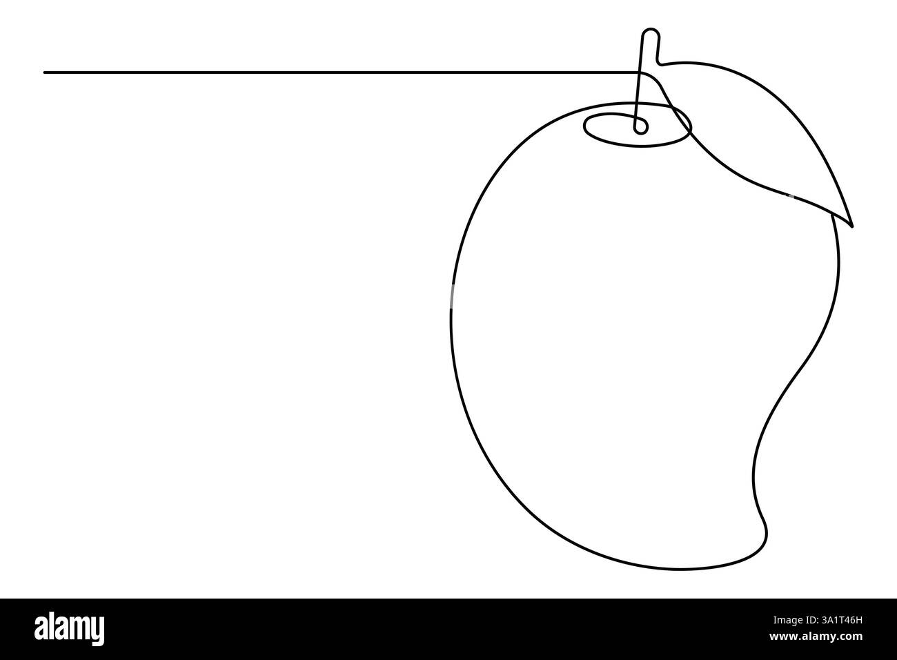 Una linea continua di disegno di sano mango organico fresco tropicale fruttetto icona vettoriale Illustrazione Vettoriale