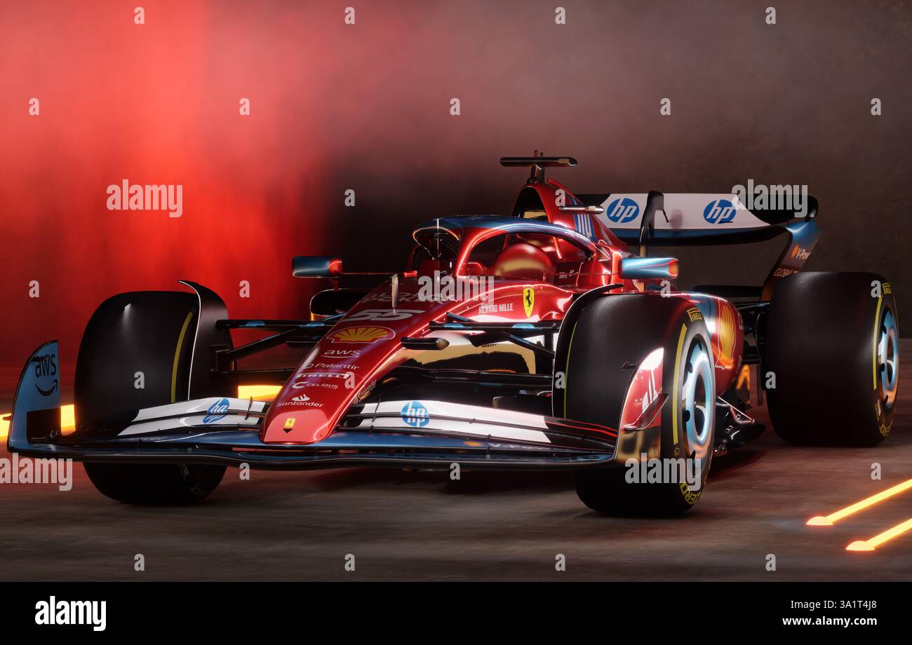La Ferrari SF-24 è stata costruita dalla Scuderia per il Campionato del mondo di F1 2024 Foto Stock