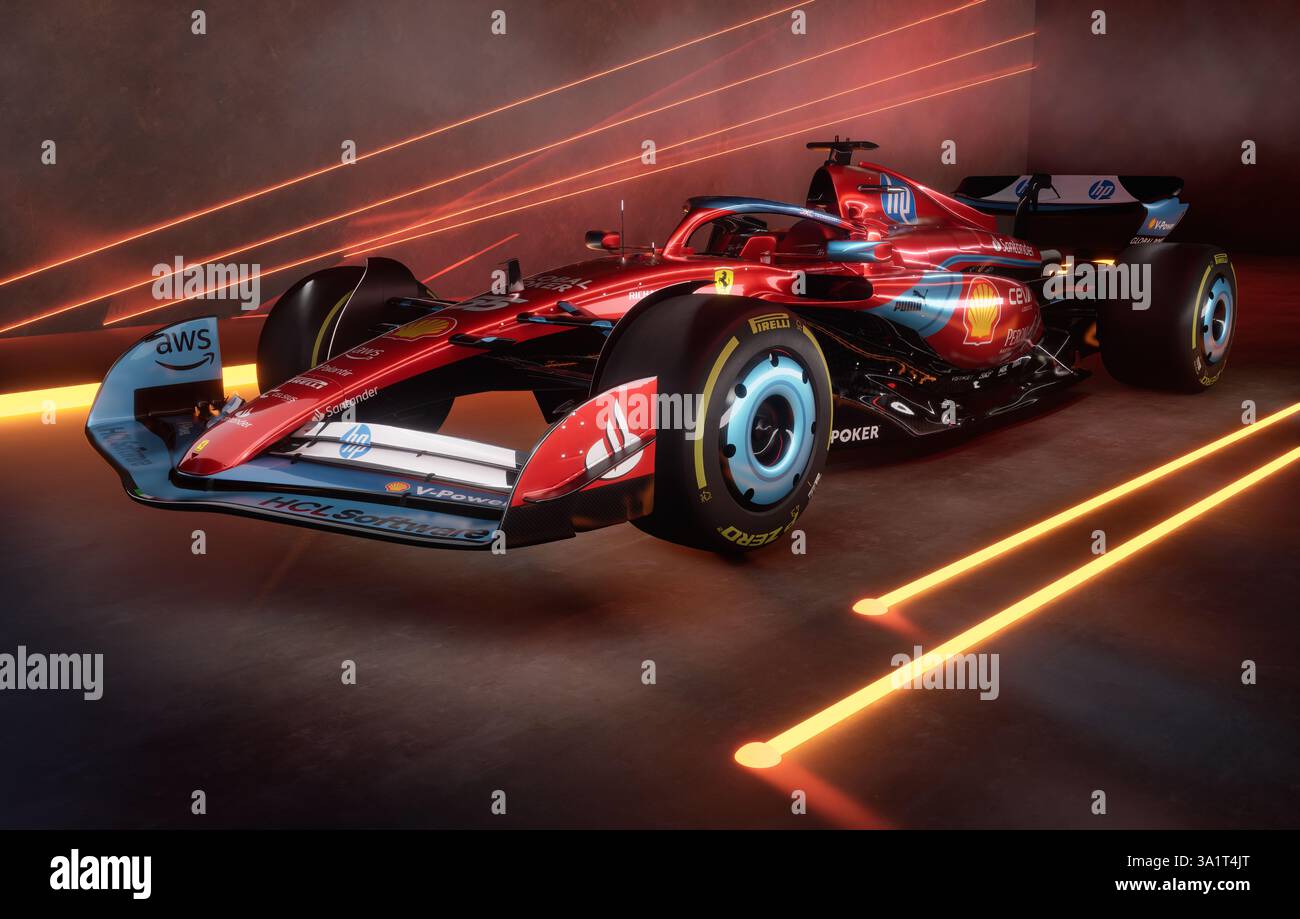 La Ferrari SF-24 è stata costruita dalla Scuderia per il Campionato del mondo di F1 2024 Foto Stock