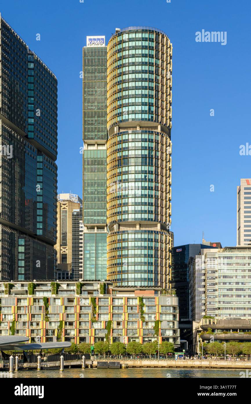 Tower 3, il complesso commerciale KPMG Tower of the International Towers, Barangaroo South, Sydney, New South Wales, Australia Foto Stock