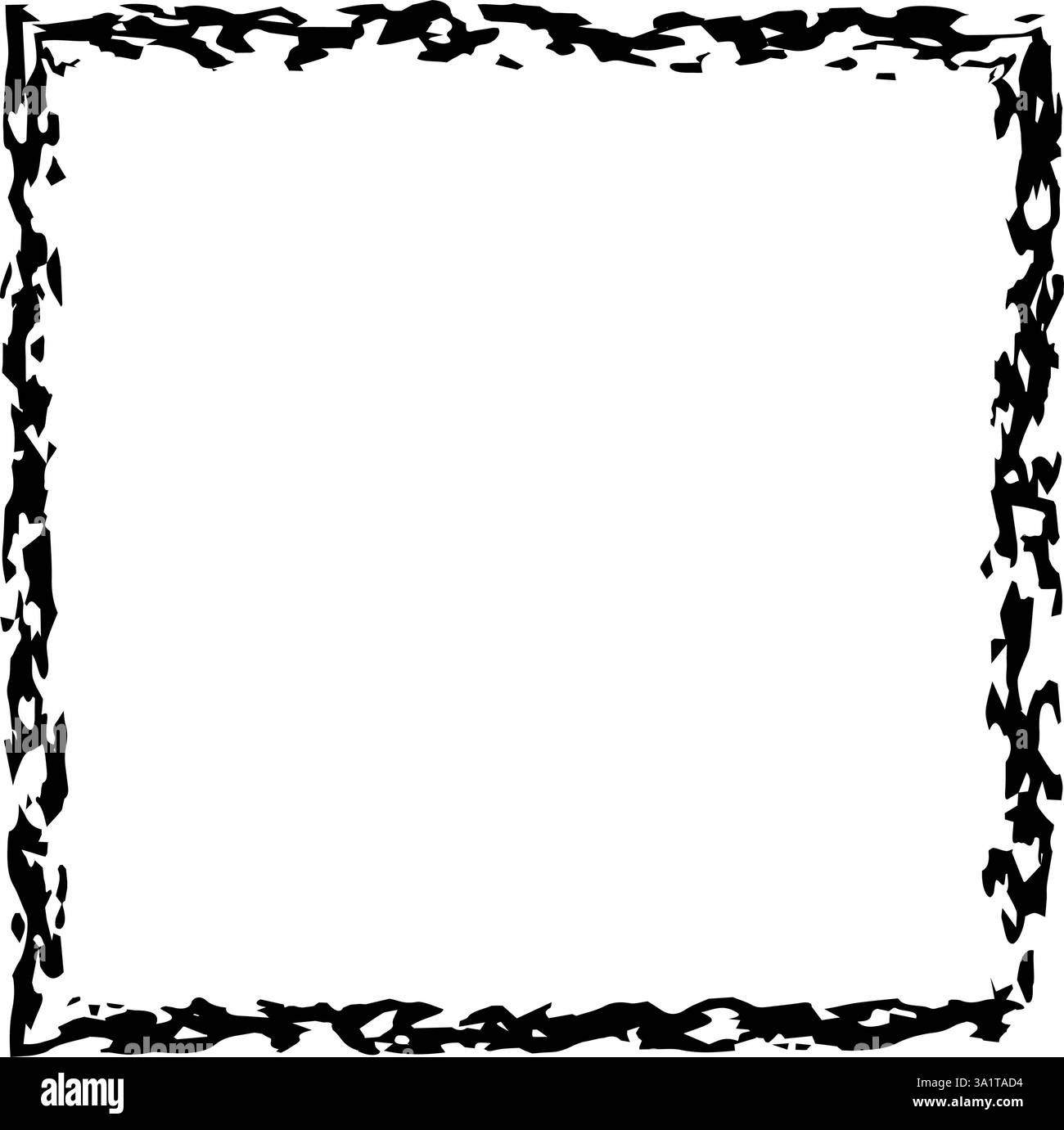 Telaio a forma quadrata in gesso. Elemento di design grunge geometrico con gesso testurizzato vettoriale disegnato a mano Illustrazione Vettoriale