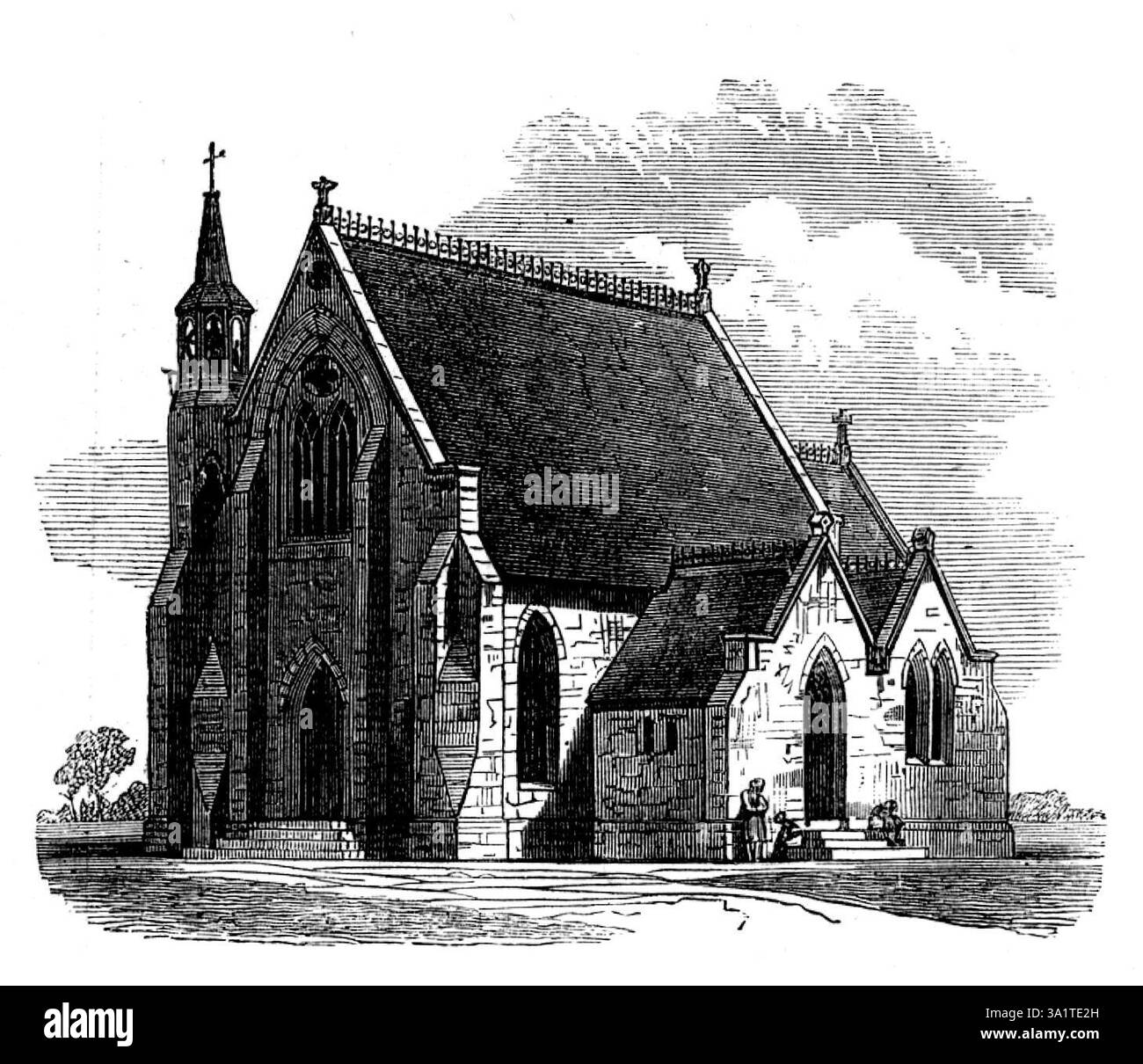 Chiesa di Ognissanti, Coimbatore, India, 1873. 'Tanto tempo fa, nel 1858, il signor Thomas, collezionista del distretto, ha preso accordi preparatori per un edificio per ospitare gli inglesi Churchmen residenti. I piani sono stati forniti dall'ingegnere del governo, un ufficiale che in India dovrebbe progettare qualsiasi struttura, da una scatola di sentinella a una cattedrale... signor Chisholm, architetto governativo, avendo arredato disegni in stile inglese, la chiesa fu costruita da un intelligente cristiano nativo, M. Joseph Pillay, al costo di &#xa3;1800. Il promotore più attivo del buon lavoro fu il colonnello Hessey. Il basso h Foto Stock