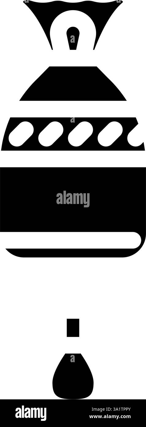 illustrazione vettoriale dell'icona del glifo turistico del viaggio in acqua della fune di soccorso Illustrazione Vettoriale