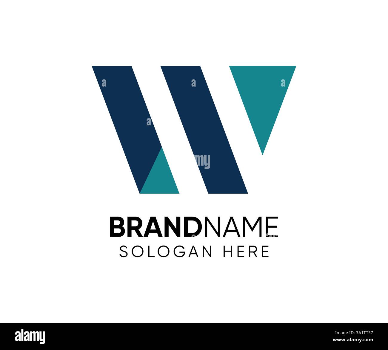 Design con logo W P e modello minimalista con logo Illustrazione Vettoriale