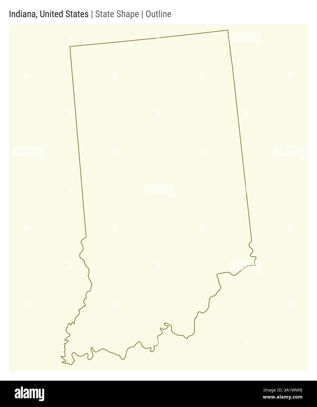Indiana, Stati Uniti. Semplice mappa vettoriale. Stato forma. Stile contorno. Confine dell'Indiana. Illustrazione vettoriale. Illustrazione Vettoriale
