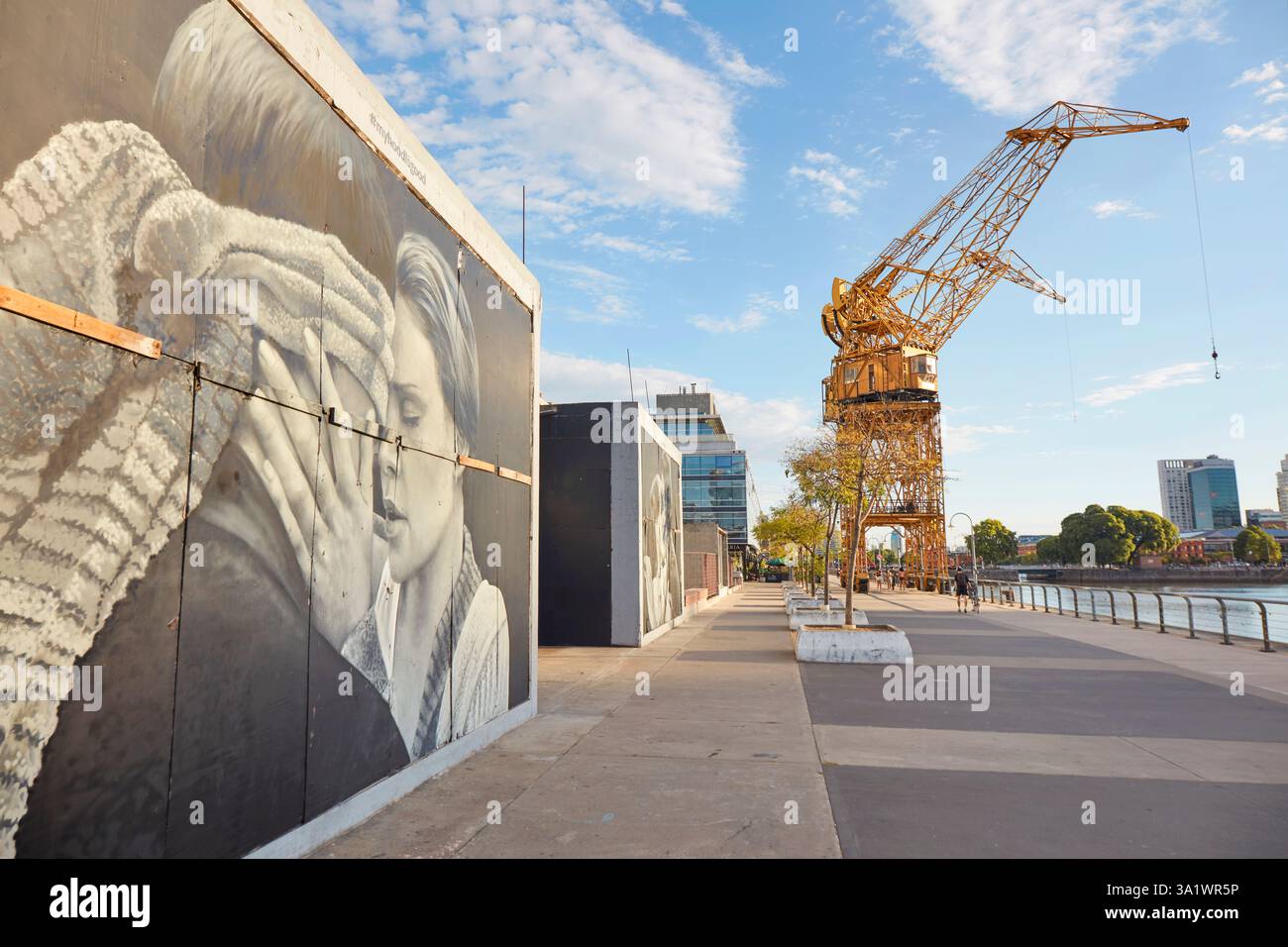 Street art lungo i moli di Puerto Madero, Buenos Aires, Argentina. Foto Stock