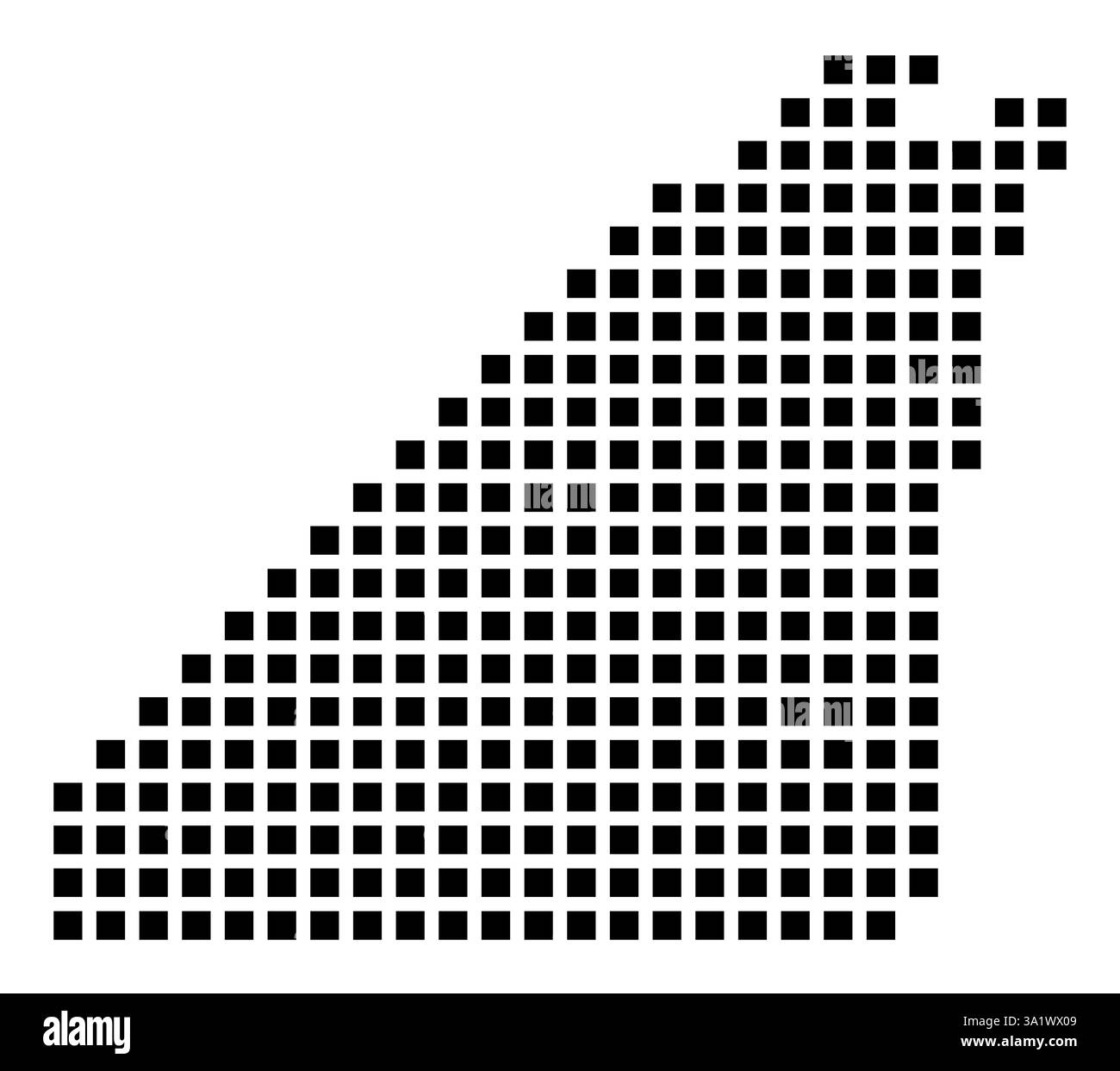 Mappa simbolo del City Suffolk (Virginia) che mostra la città con un motivo di poche piazze nere Foto Stock