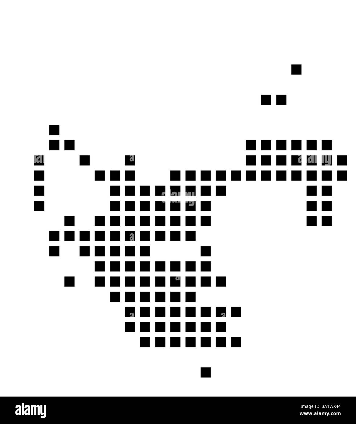 Mappa simbolo della città di Brownsville (Texas) che mostra la città con un motivo di pochi quadrati neri Foto Stock