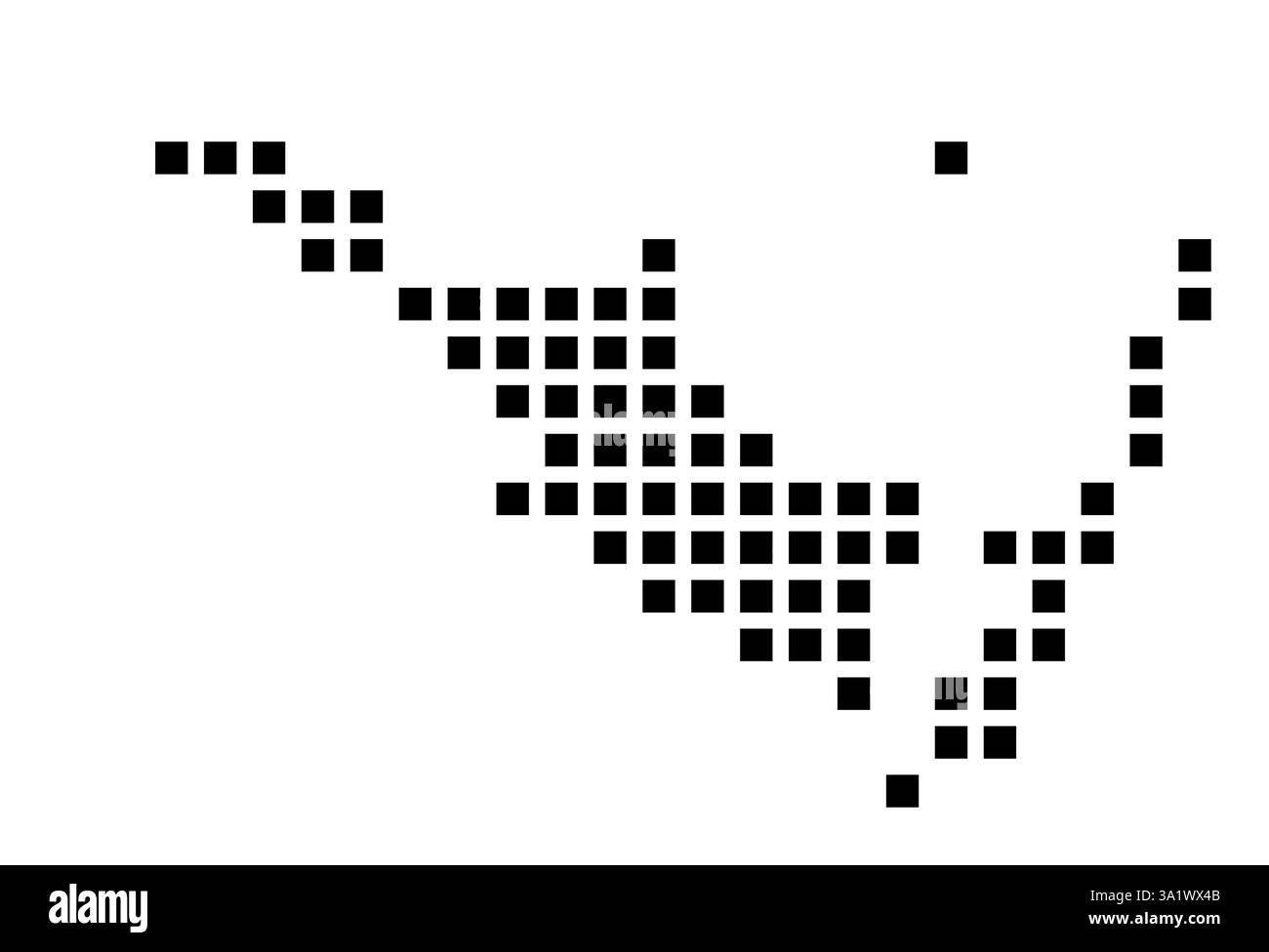 Mappa simbolo del Corpus Christi (Texas) che mostra la città con un motivo di poche piazze nere Foto Stock