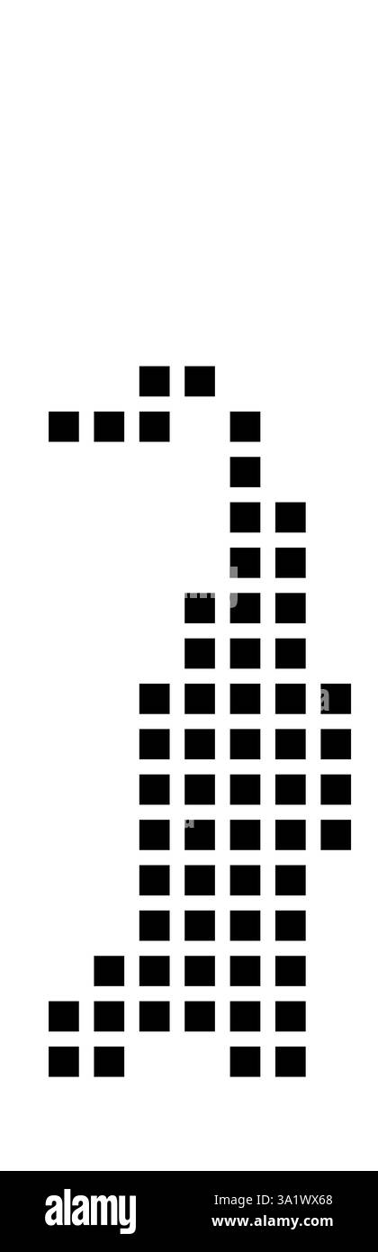 Mappa simbolo della città di McAllen (Texas) che mostra la città con un motivo di pochi quadrati neri Foto Stock