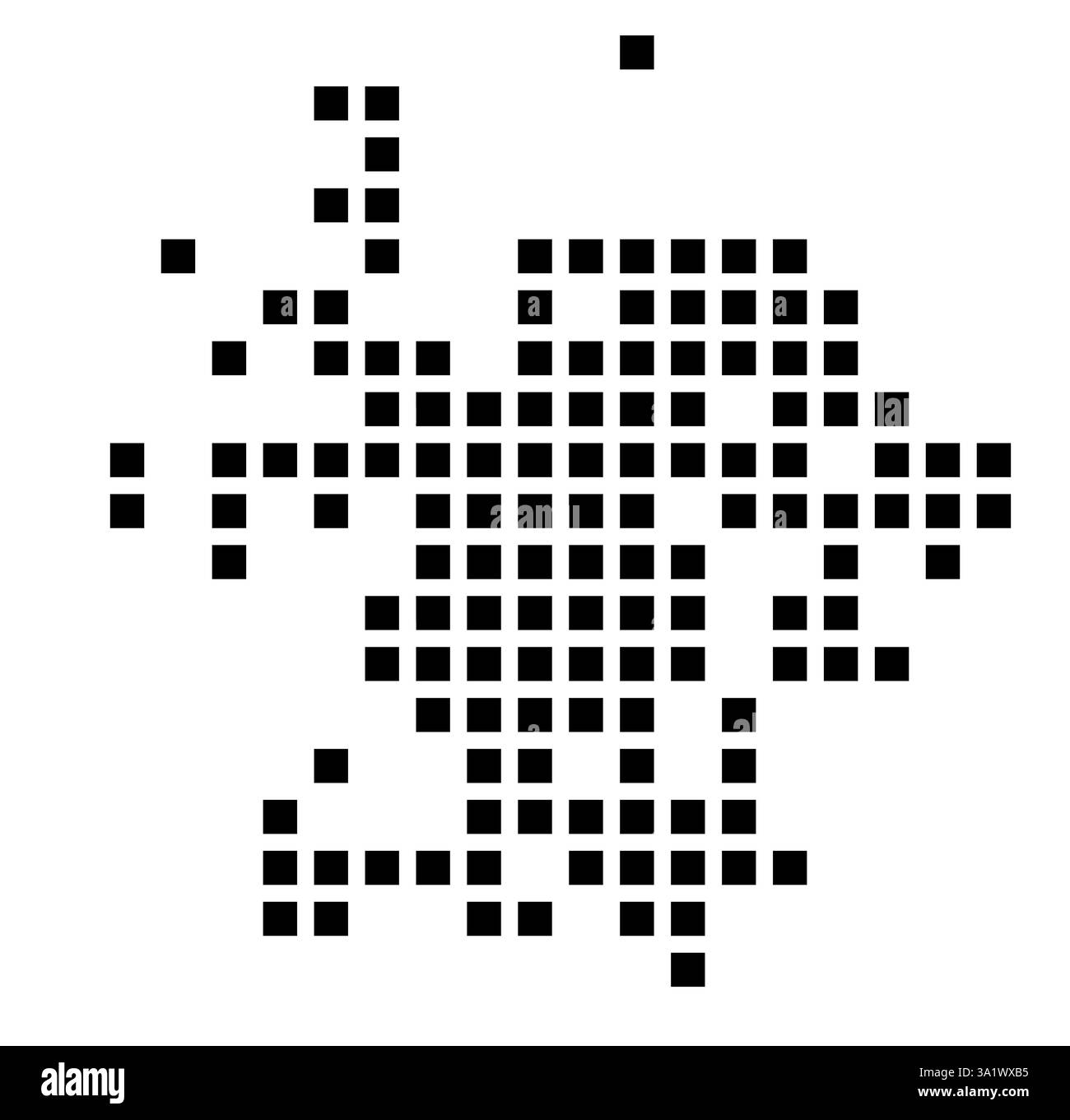 Mappa dei simboli della City Rock Hill (South Carolina) che mostra la città con un motivo di poche piazze nere Foto Stock