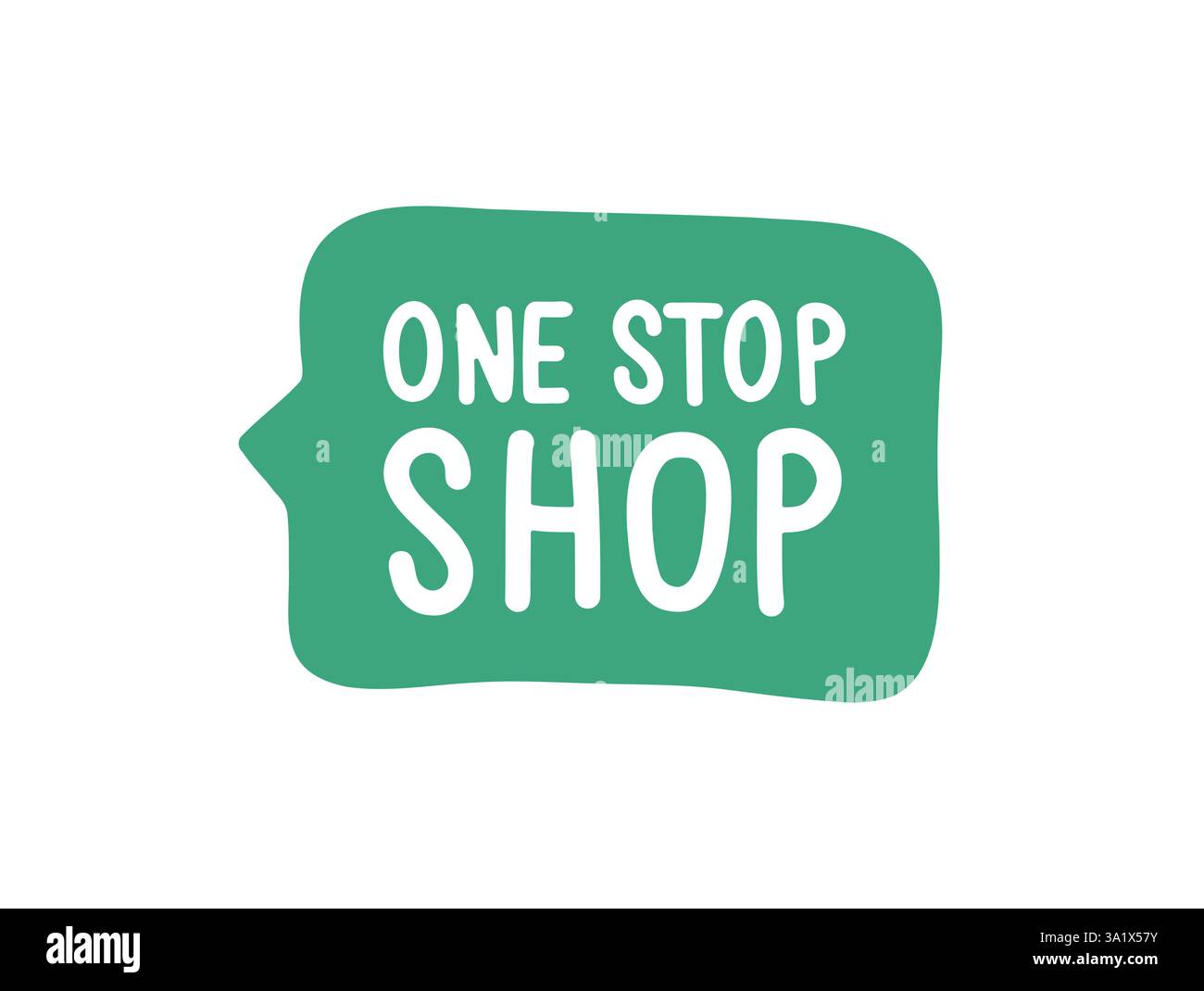 One Stop Shop. Illustrazione del logo, dell'icona, del disegno vettoriale su sfondo bianco Illustrazione Vettoriale