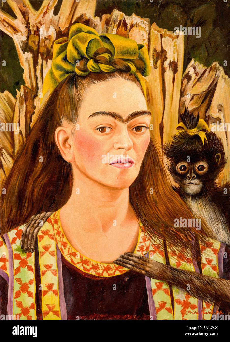 Frida Kahlo - Autoritratto con scimmia - 1945 Foto Stock