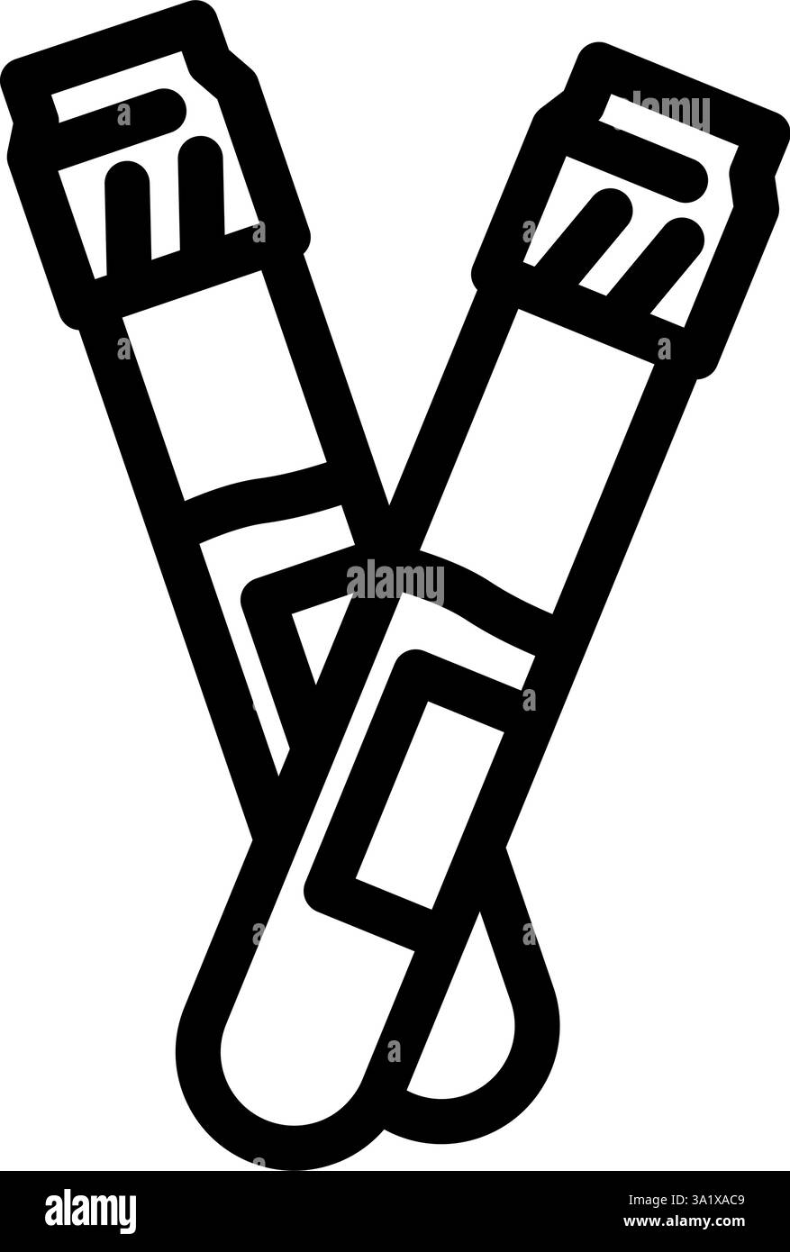 illustrazione vettoriale dell'icona della linea cardiologica delle fiale per l'esame del sangue Illustrazione Vettoriale