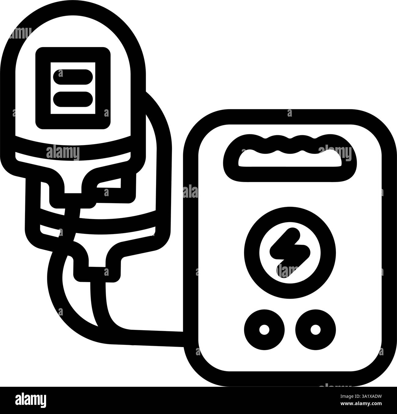 illustrazione vettoriale dell'icona della linea del defibrillatore semiautomatico esterno Illustrazione Vettoriale
