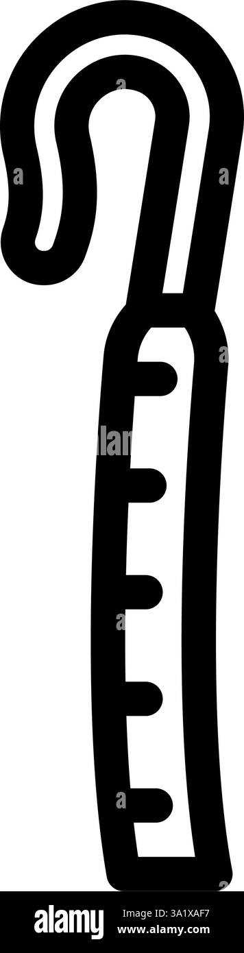 illustrazione vettoriale dell'icona della linea cardiologica del catetere angiografico Illustrazione Vettoriale