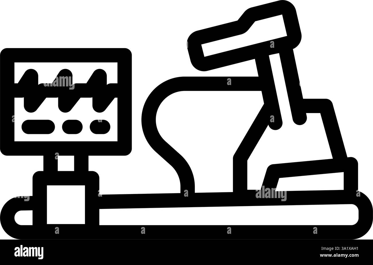 illustrazione vettoriale dell'icona della linea cardiologica del tapis roulant del test da sforzo Illustrazione Vettoriale
