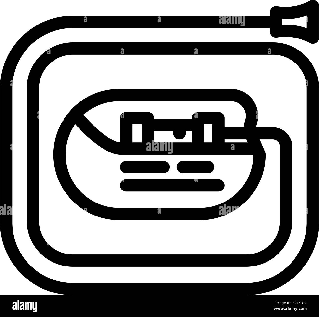 illustrazione vettoriale dell'icona della linea cardiologica del pacemaker Illustrazione Vettoriale