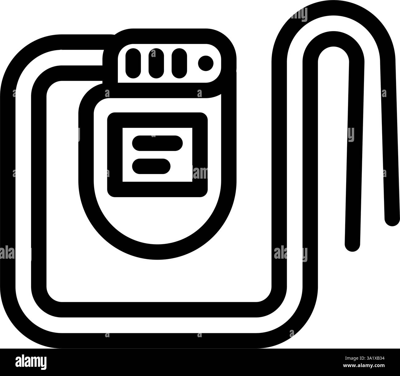 illustrazione vettoriale dell'icona della linea del defibrillatore cardioverter impiantabile Illustrazione Vettoriale