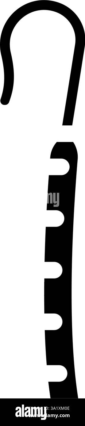 illustrazione del vettore dell'icona del glifo del catetere angiografico cardiologico Illustrazione Vettoriale