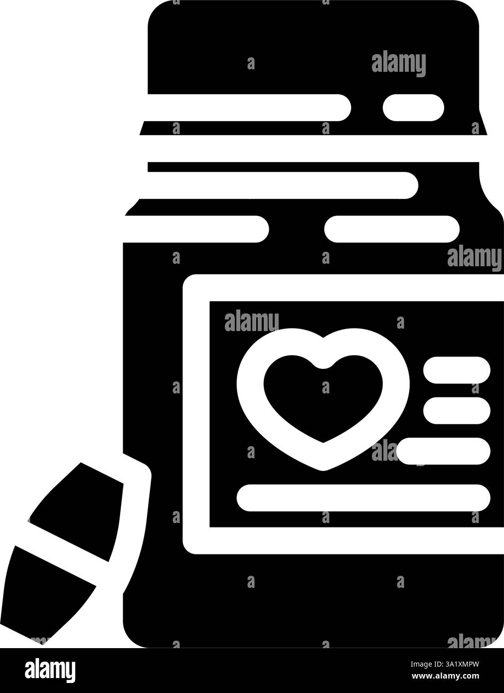 illustrazione del vettore dell'icona del glifo per cardiologia delle pillole di nitroglicerina Illustrazione Vettoriale