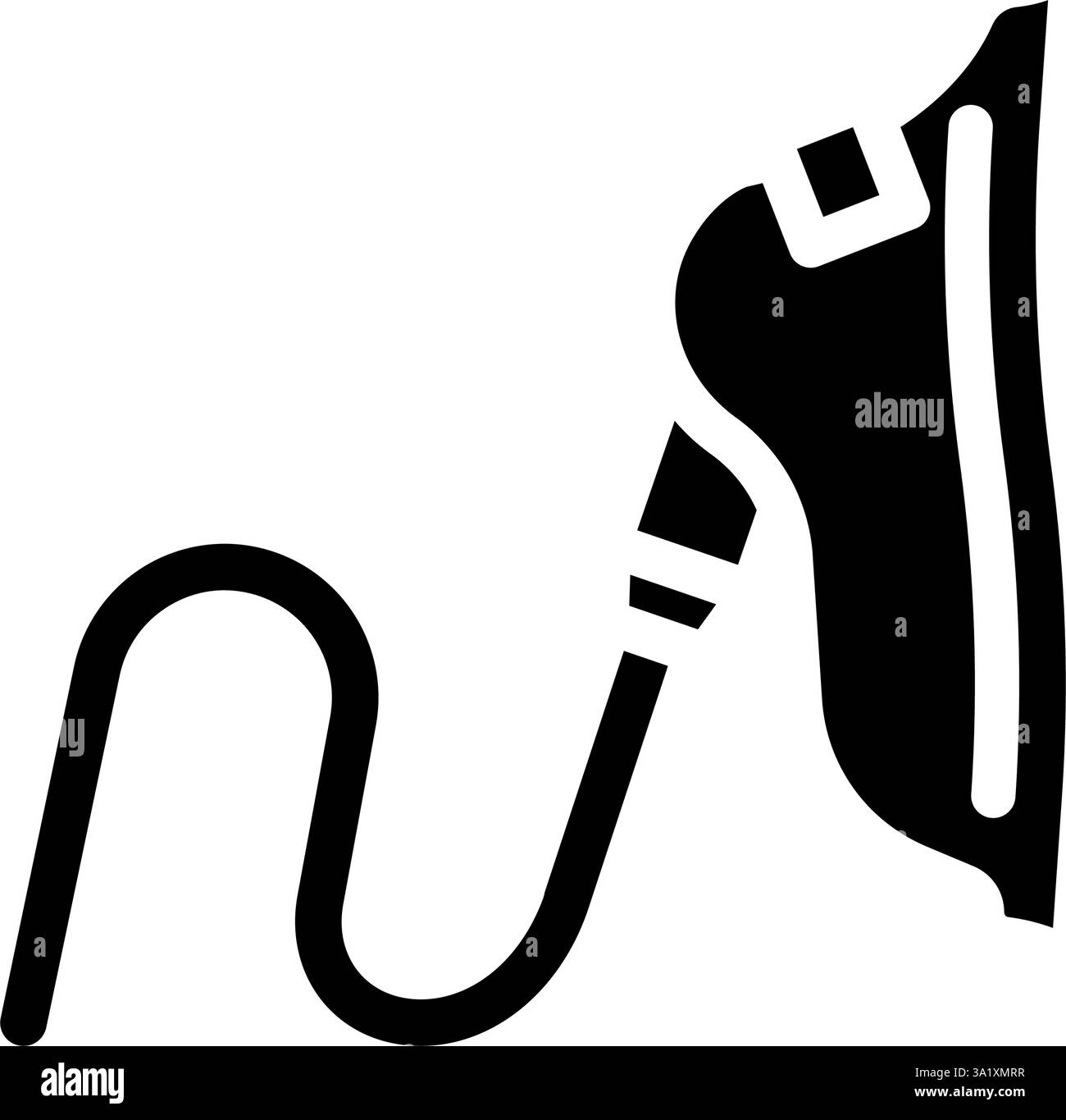 illustrazione del vettore dell'icona del glifo della maschera di ossigeno per cardiologia Illustrazione Vettoriale