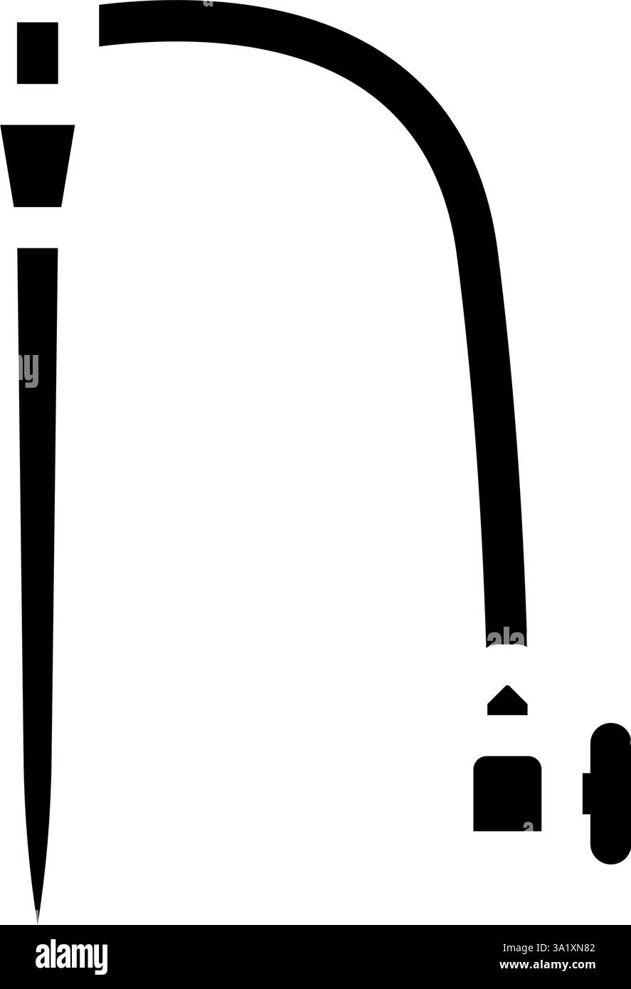 illustrazione del vettore dell'icona del glifo del catetere cardiaco Illustrazione Vettoriale