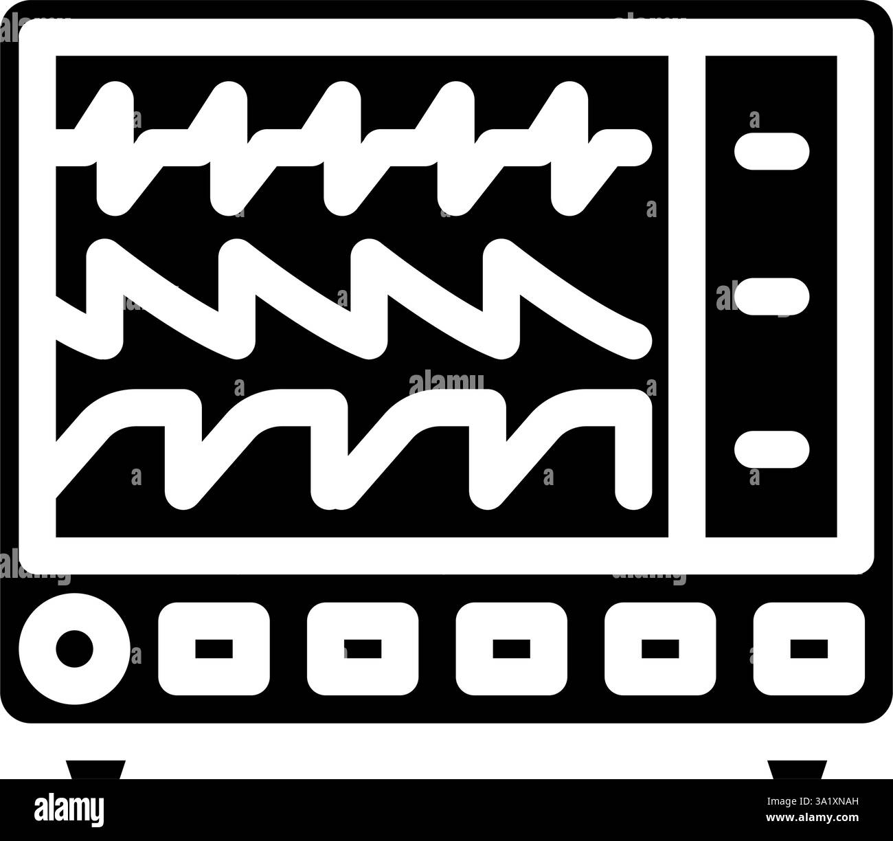illustrazione vettoriale dell'icona del glifo del monitor della frequenza cardiaca Illustrazione Vettoriale