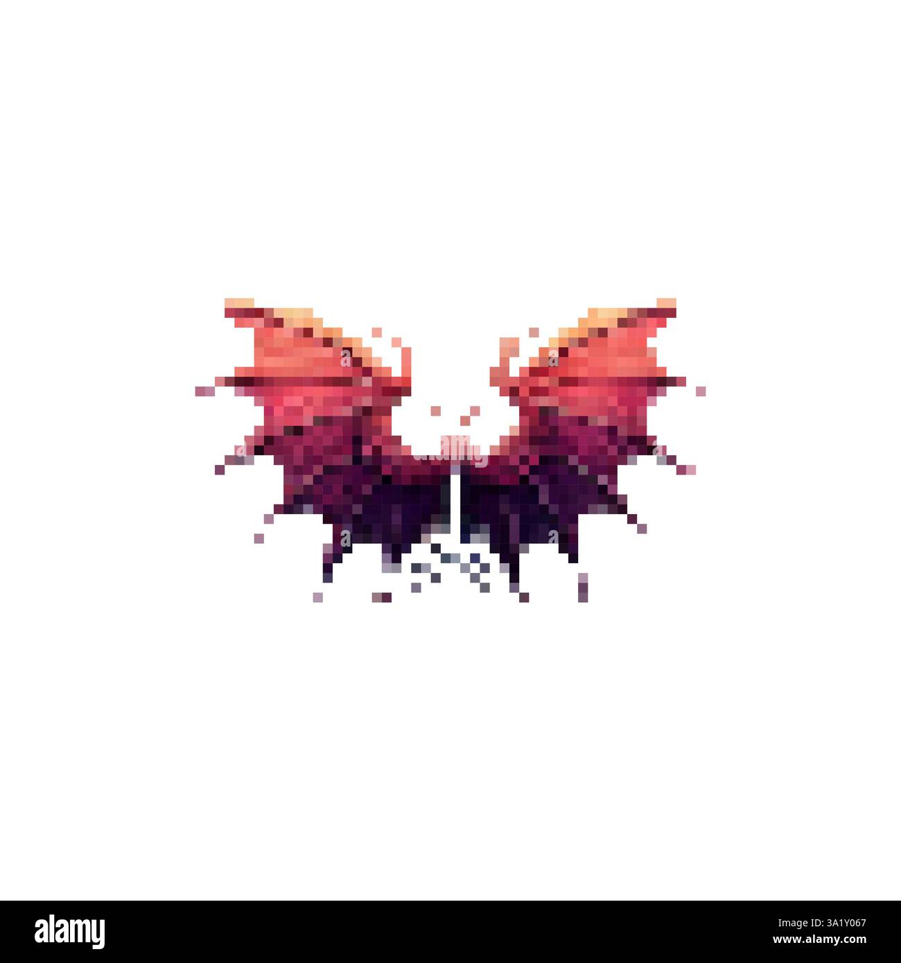 Logo Devil Wings. Icona in stile retrò di drago, angelo, ala demoniaca. Dragon Wings per lo sviluppo di giochi. Ali eleganti per animali mistici. Illustrazione Vettoriale
