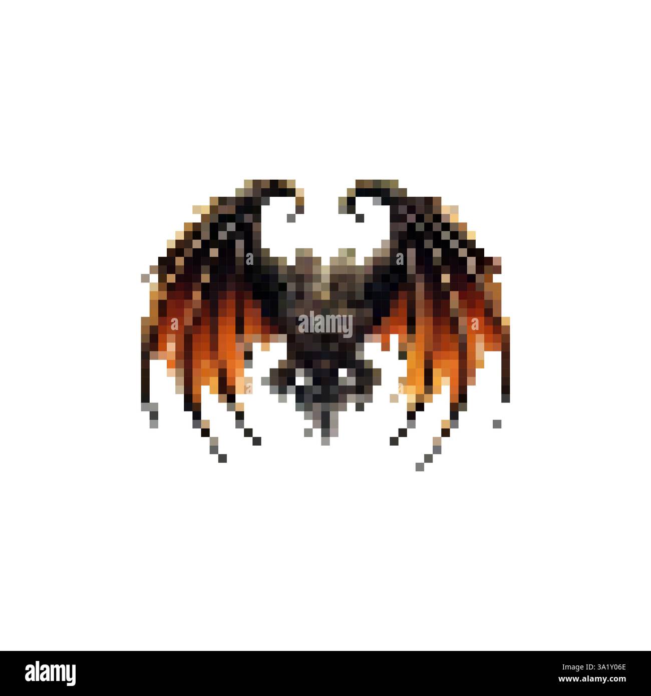 Logo Devil Wings. Icona in stile retrò di drago, angelo, ala demoniaca. Dragon Wings per lo sviluppo di giochi. Ali eleganti per animali mistici. Illustrazione Vettoriale