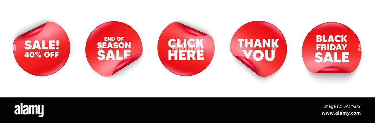 Sconto del 40%. Insegna offerta prezzo promozionale. Etichette adesive. Vettore Illustrazione Vettoriale