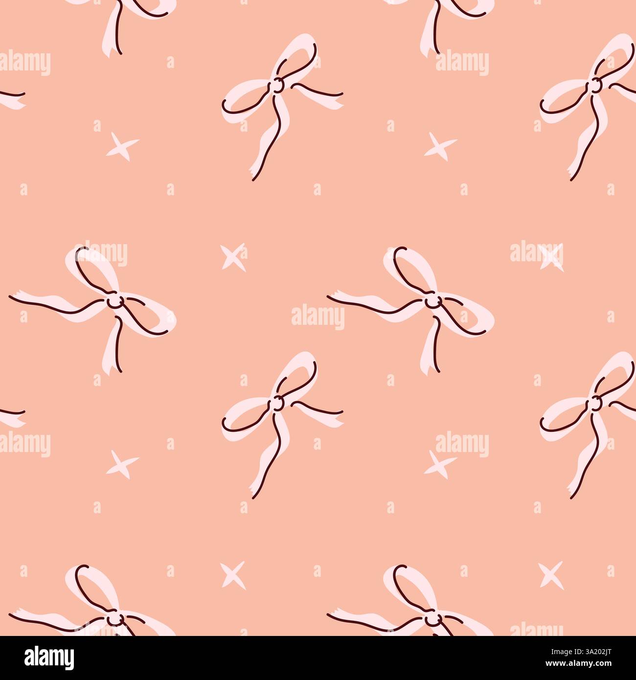 Motivo a nastro rosa con stelle su sfondo pastello. Illustrazione Vettoriale