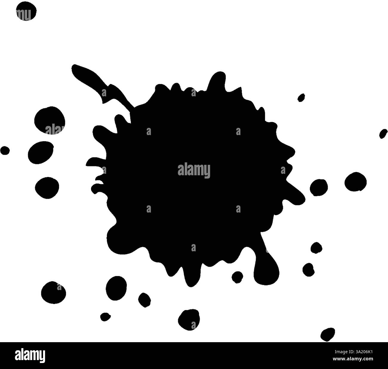 Illustrazione dinamica con inchiostro nero e forme audaci e irregolari. Perfetto per progetti creativi che richiedono un impatto visivo sorprendente Illustrazione Vettoriale