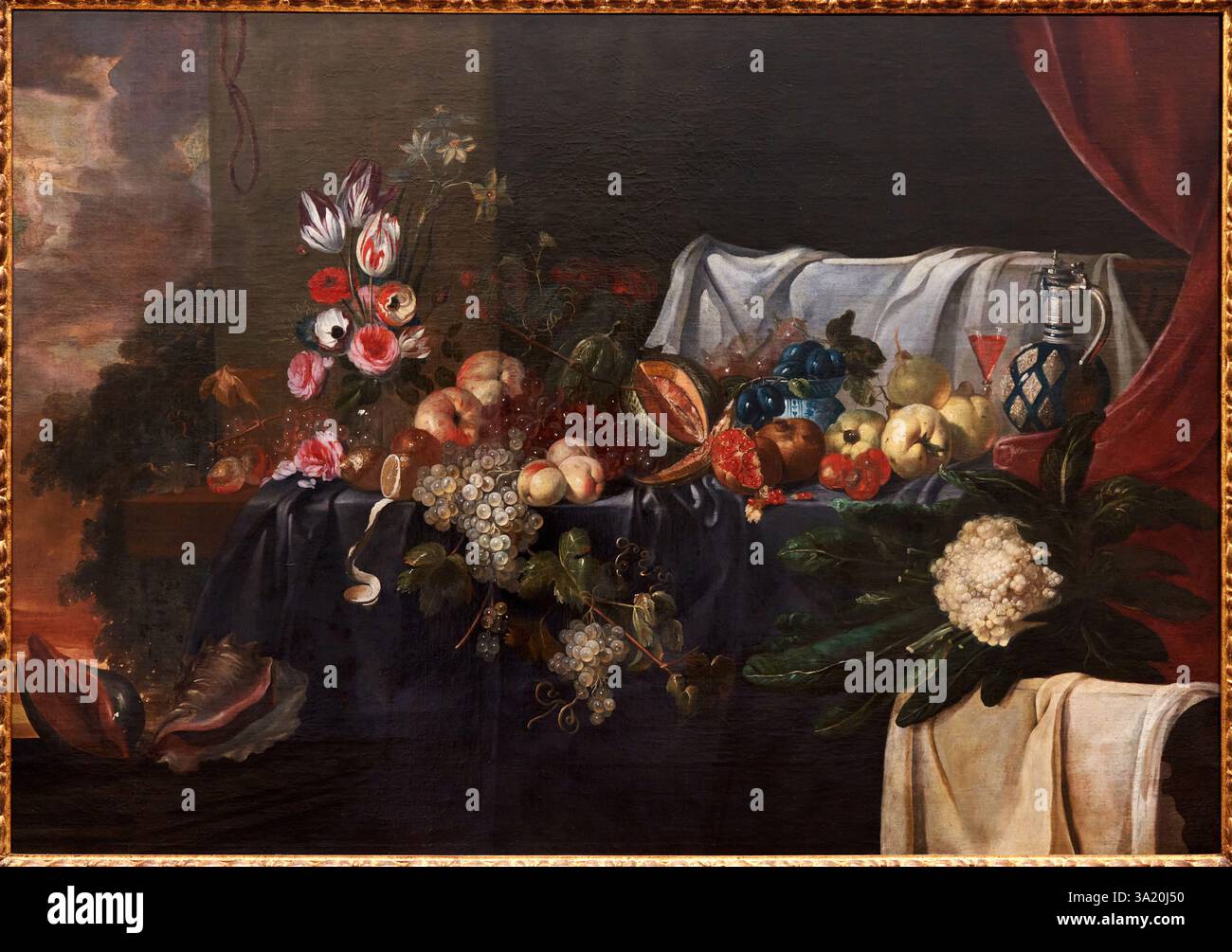 Naturaleza muerta, natura morta, JAN VAN KESSEL EL VIEJO (1626-1679), olio su tela, Museo de Bellas Artes de Valencia, Comunidad Valenciana, Spagna Foto Stock