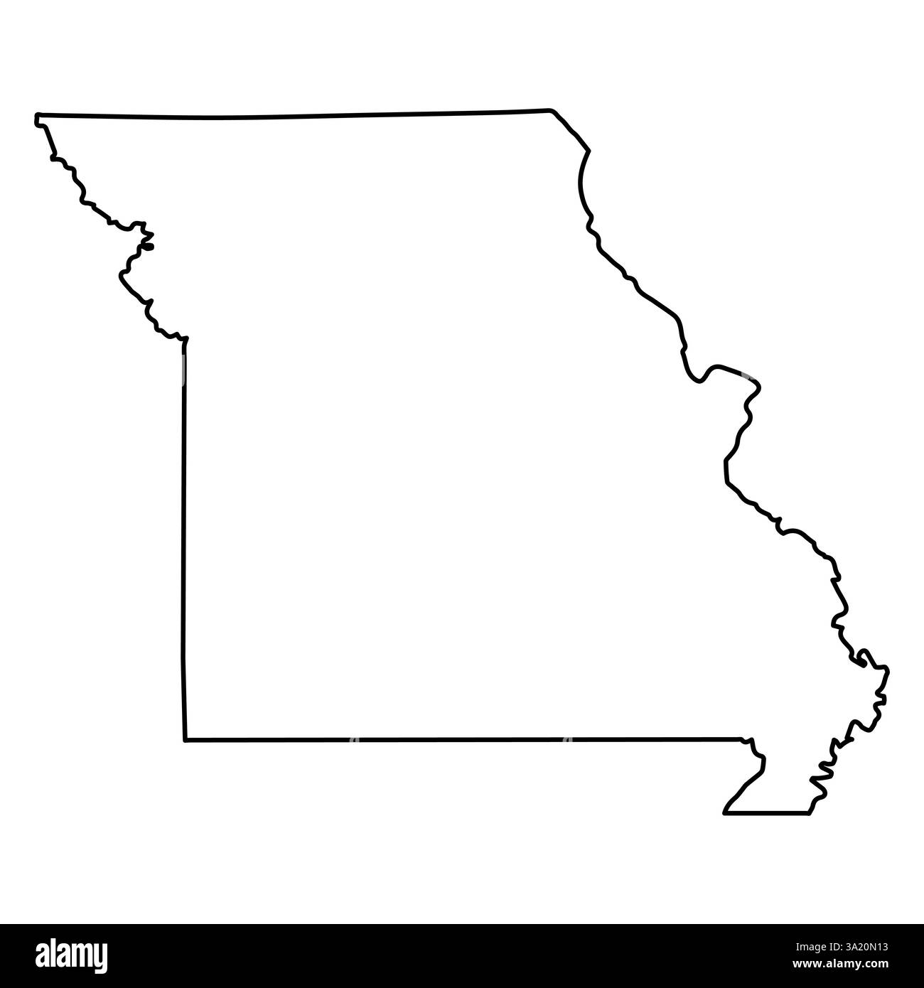 mappa dello stato del Missouri USA Illustrazione Vettoriale