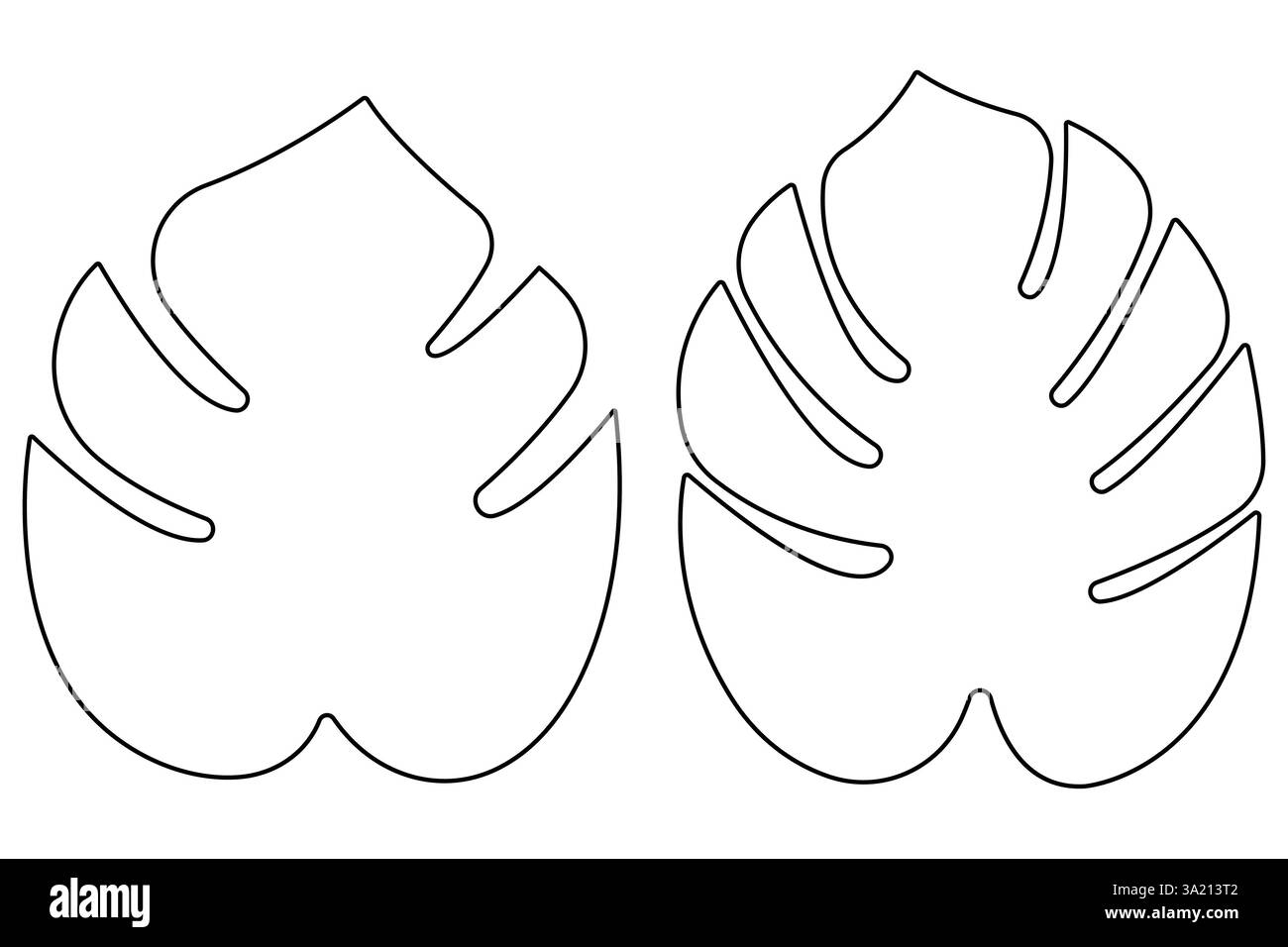 Illustrazione vettoriale, disegno continuo di una linea del design delle foglie di palma Illustrazione Vettoriale